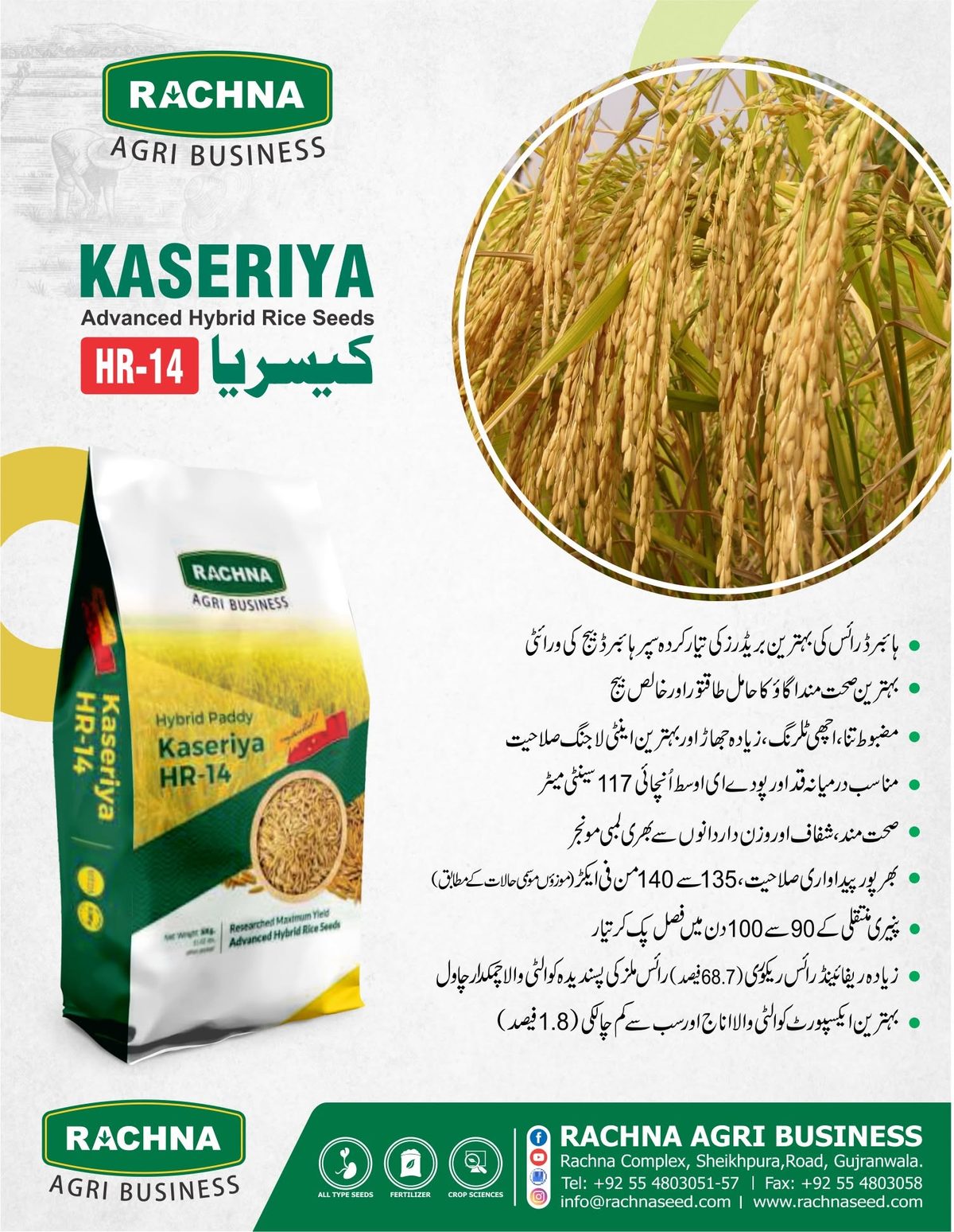 Kaseriya HR-14 advanced hybrid rice seed poster
